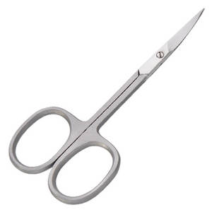 Kosmetiska Instrument - Nagel & nagelbandssax, förkromad, böjd 9 cm
